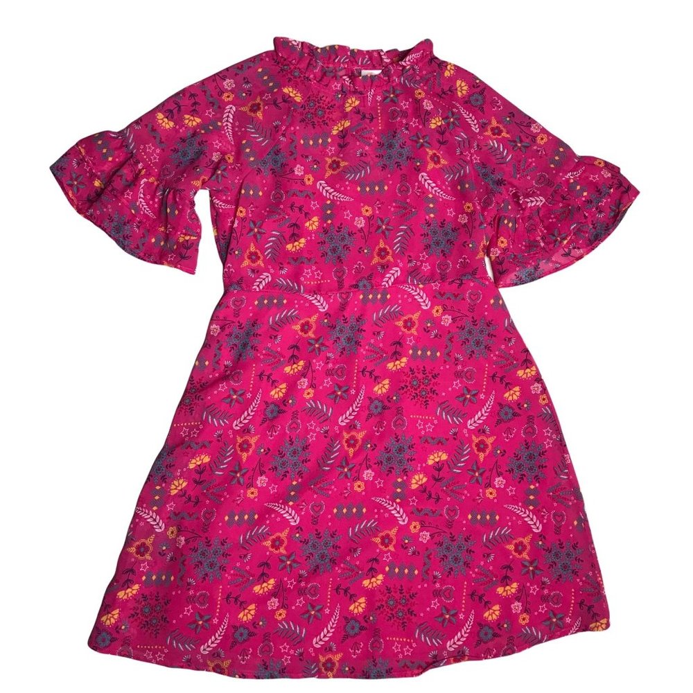 Wonder Nation pink floral dress L 10/12 plus